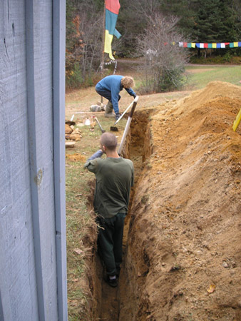 Digging a drainage trench, October 2006